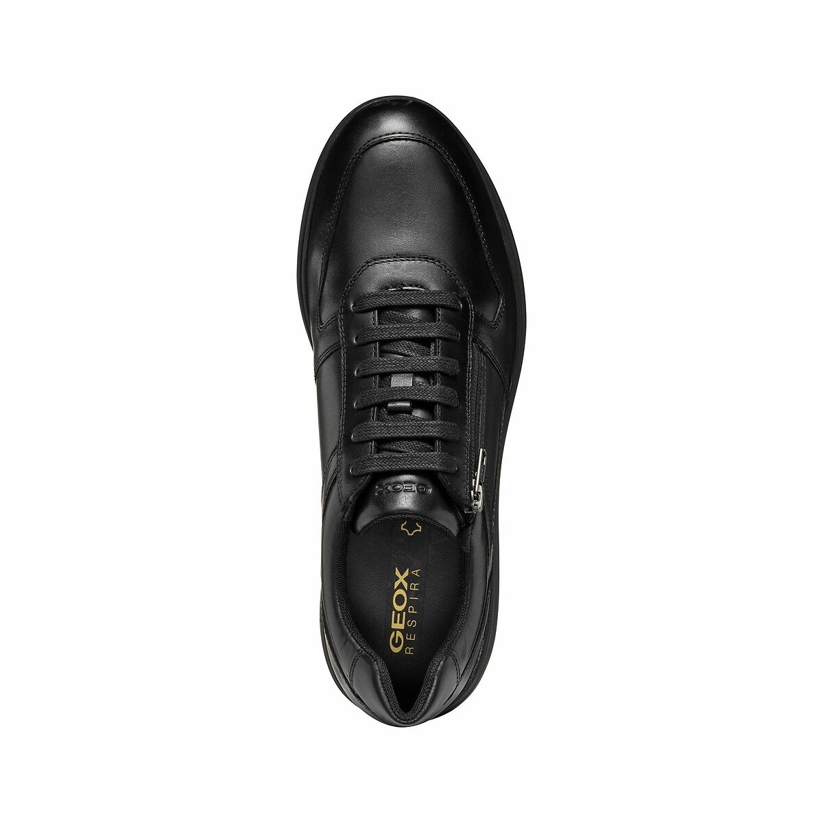 Baskets respirantes zippées en cuir Spherica EC12 noir, GEOX
