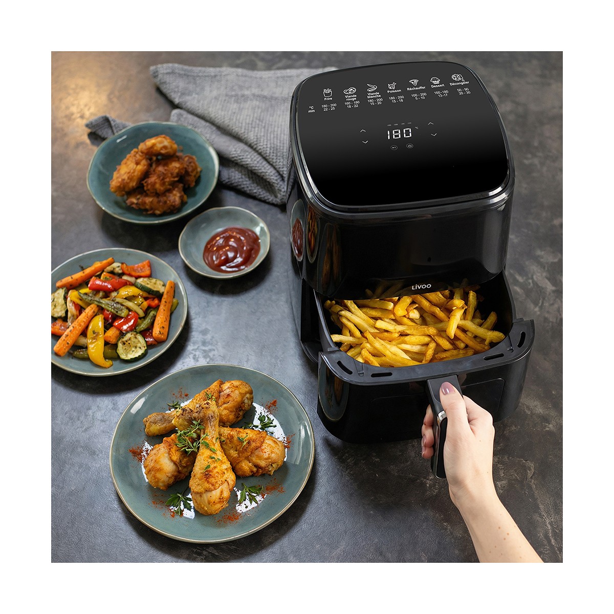 Friteuse sans huile 5 L noir, LIVOO