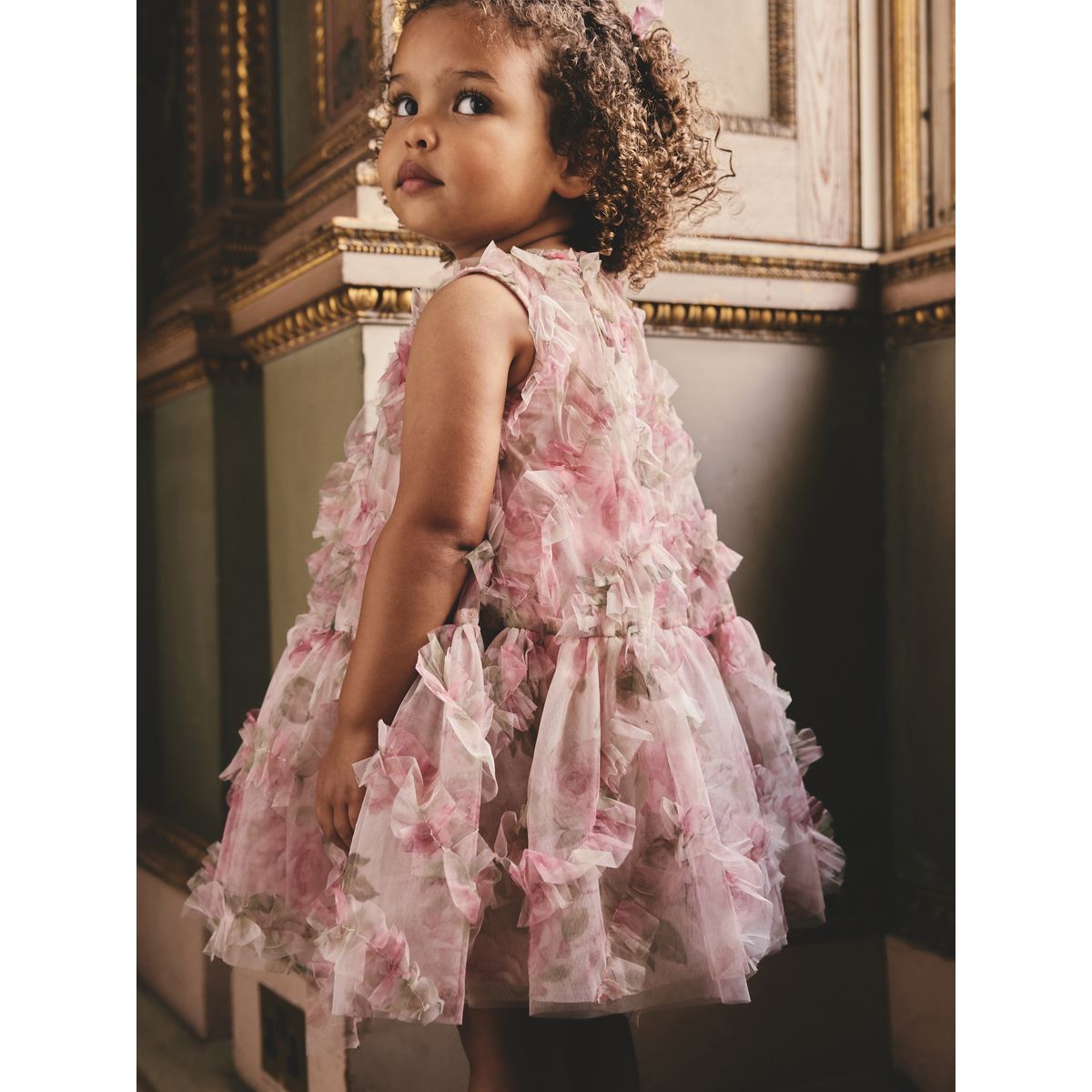 Robe en tulle sans manches à fleurs rose, NEXT