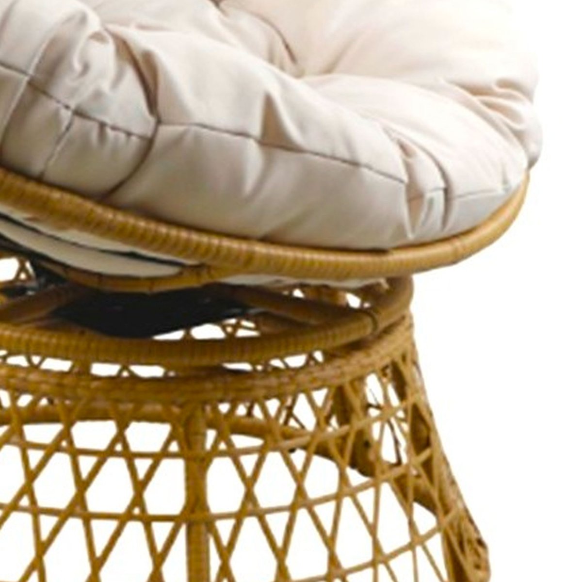 Fauteuil de jardin papasan rotin synthétique avec coussin beige 90x80x82cm beige, WADIGA