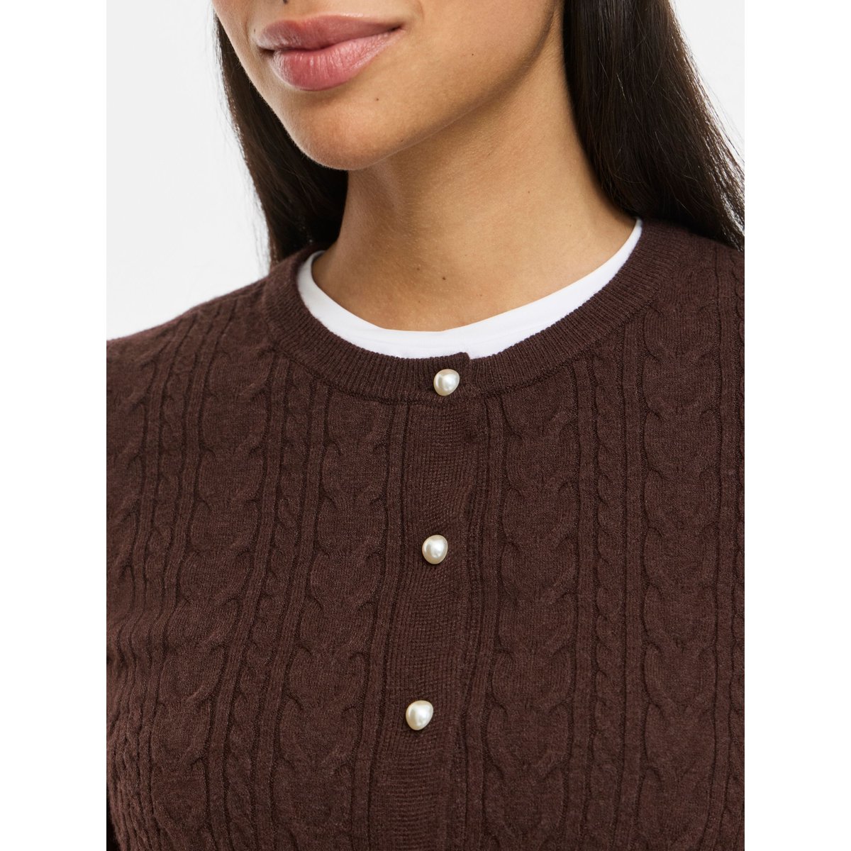 Cardigan En Maille marron - coffee bean1, VILA