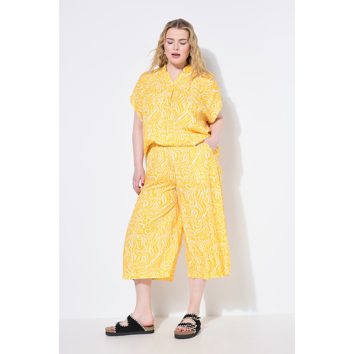 Jupe-culotte coupe Wide Legs, imprimé vagues mangue, STUDIO UNTOLD