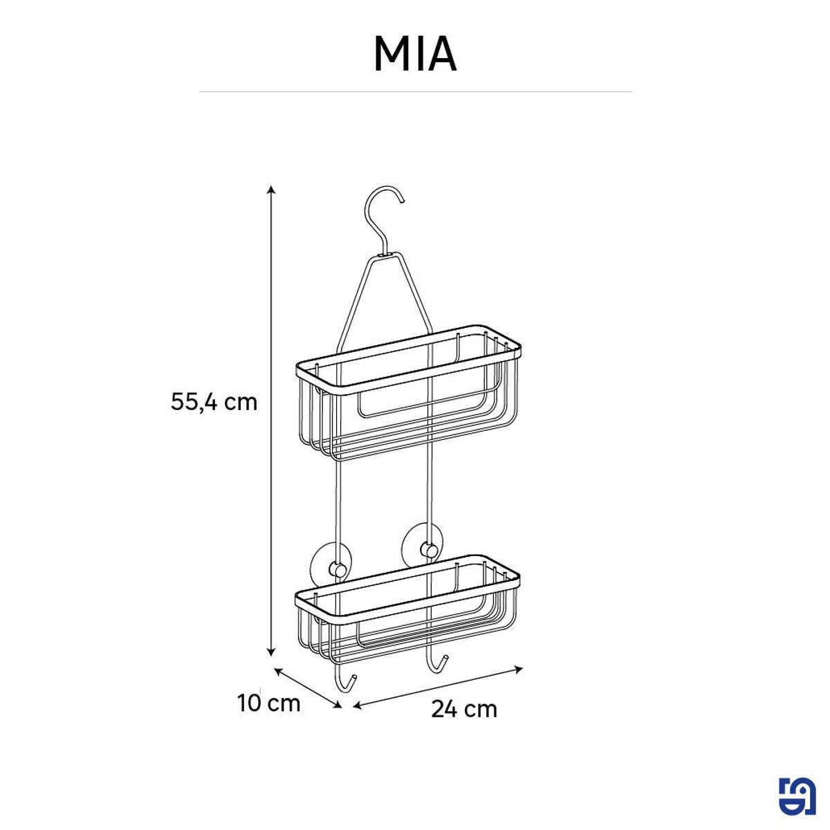 Colonne de douche avec mitigeur et étagère, ESSENTIAL chromé, SENSEA