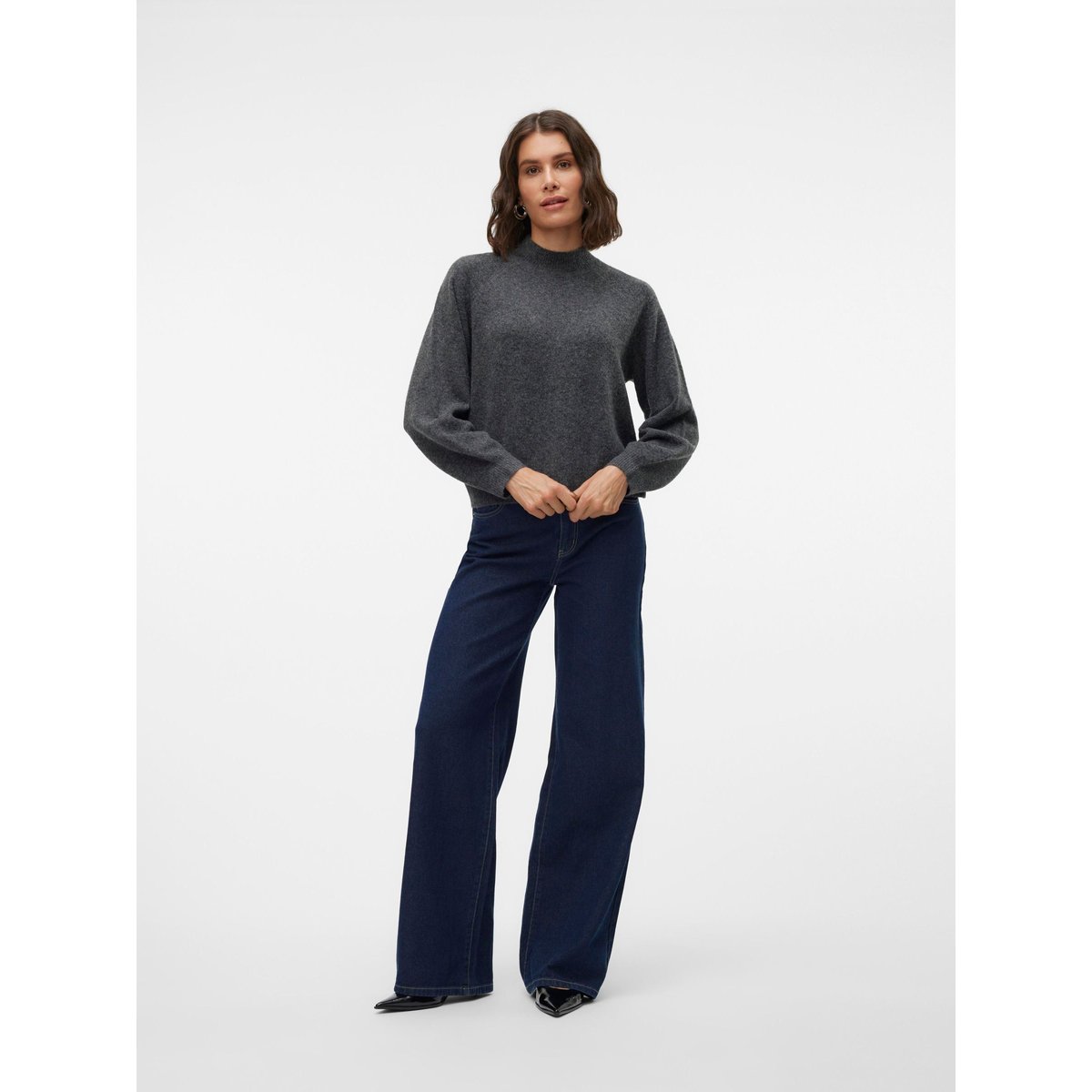 Pull En Maille dark grey melange, VERO MODA