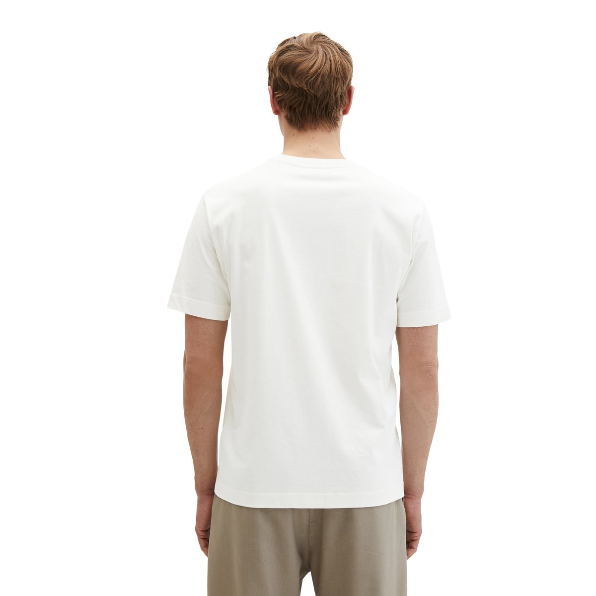 T-shirt regular en coton organique blanc naturel, MARC O'POLO