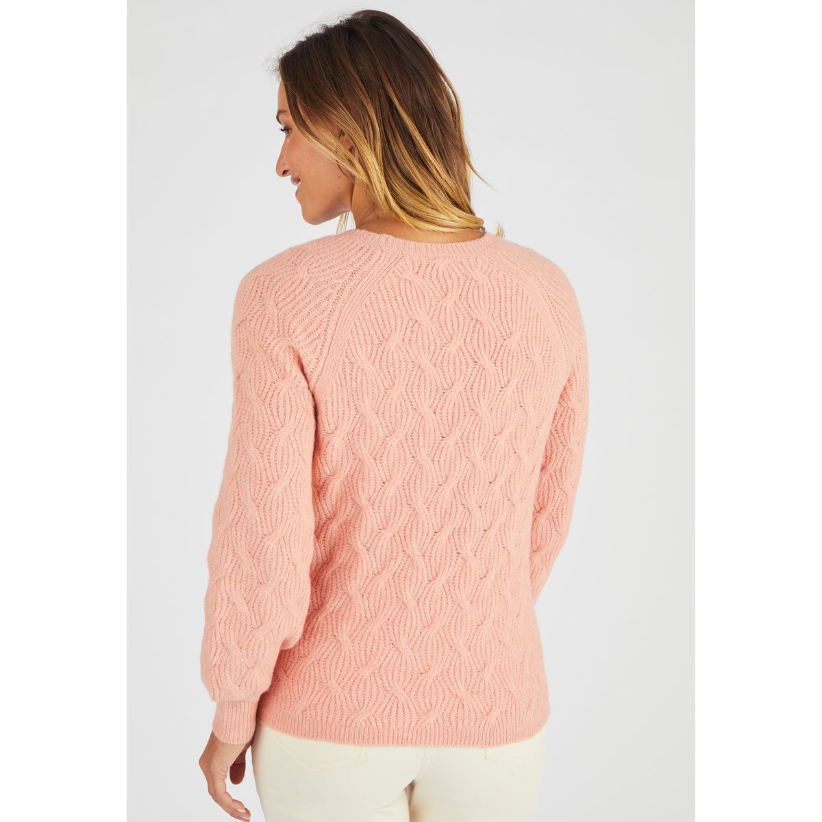 Pull torsadé Thermolactyl rose chiné, DAMART