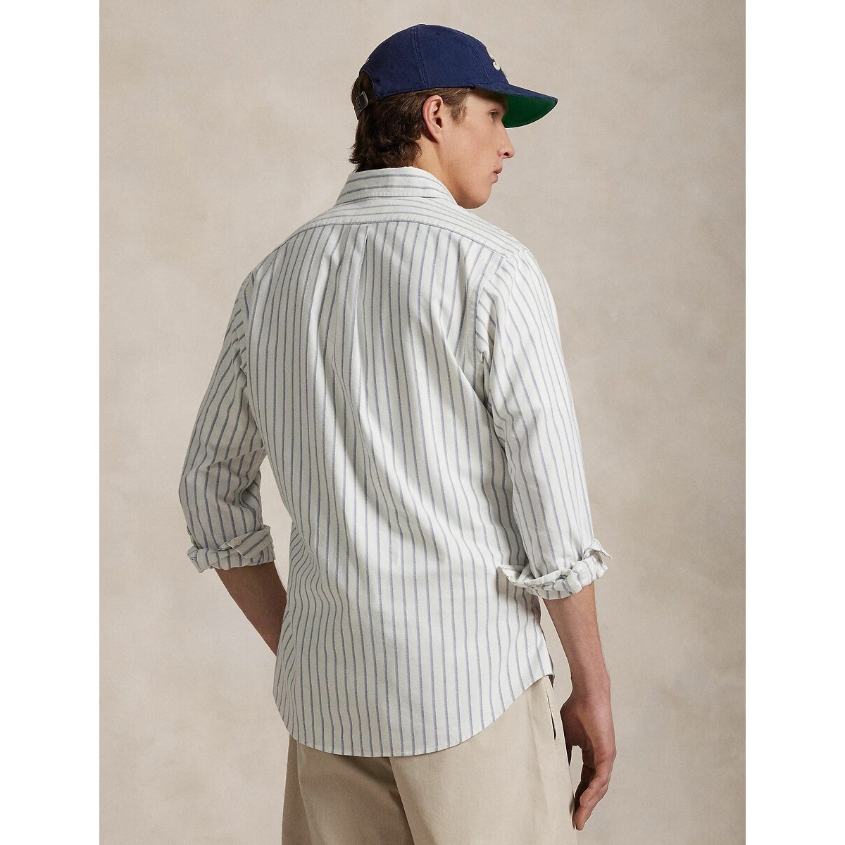 Gestreiftes Oxford-Hemd Custom Fit weiss, POLO RALPH LAUREN