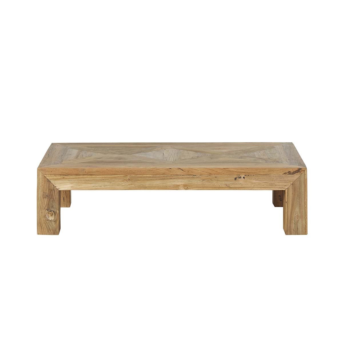 Table basse en bois de teck recyclé 120 cm CARGO naturel, BERAH GETAH
