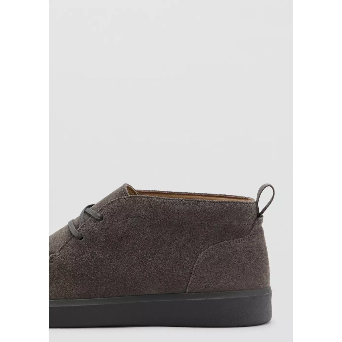Bottines baskets cuir suédé gris, MANGO MAN
