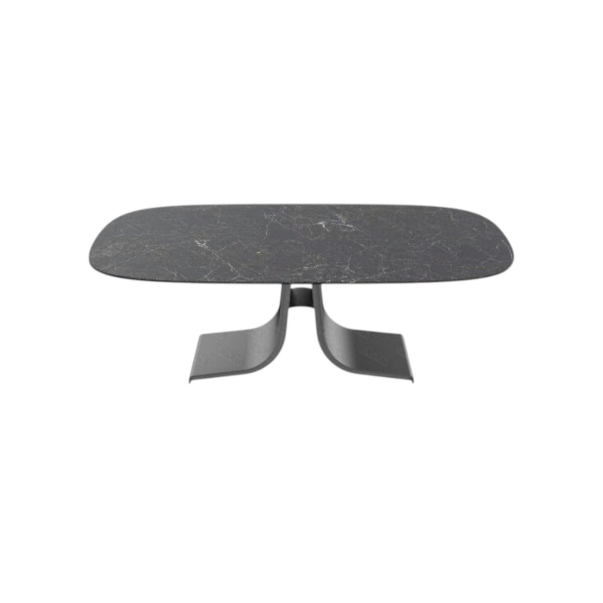 Table basse céramique grise marbrée pied ouvert LIGURIE anthracite, PIER IMPORT