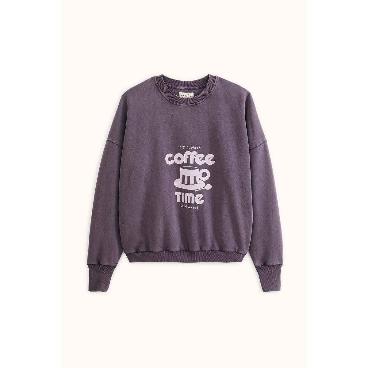 Sweat de gola redonda com mensagem, NIYA malva mesclado, APACHES COLLECTIONS