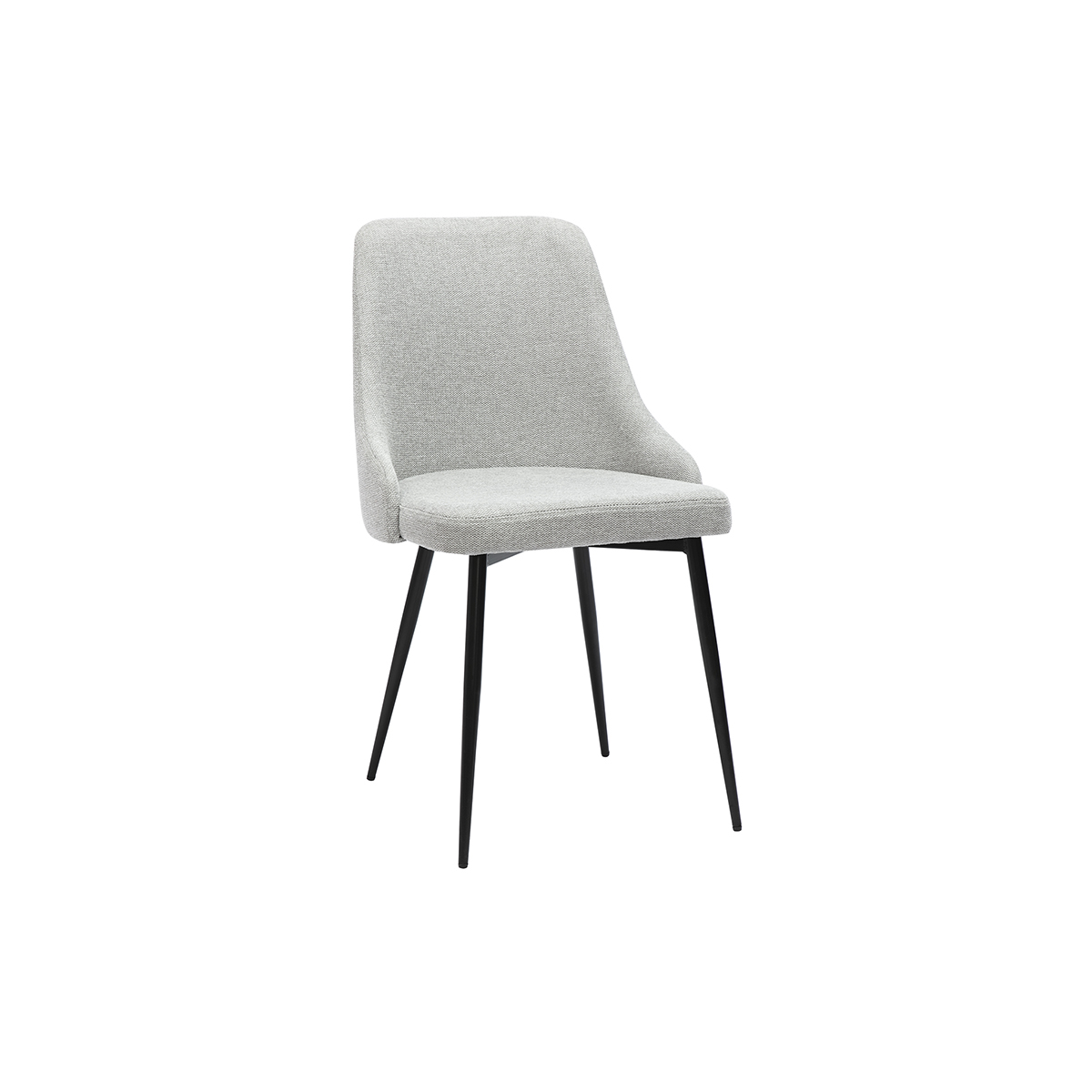 Chaises design en tissu effet velours texturé terre brûlée et métal noir (lot de 2) CULT gris, MILIBOO