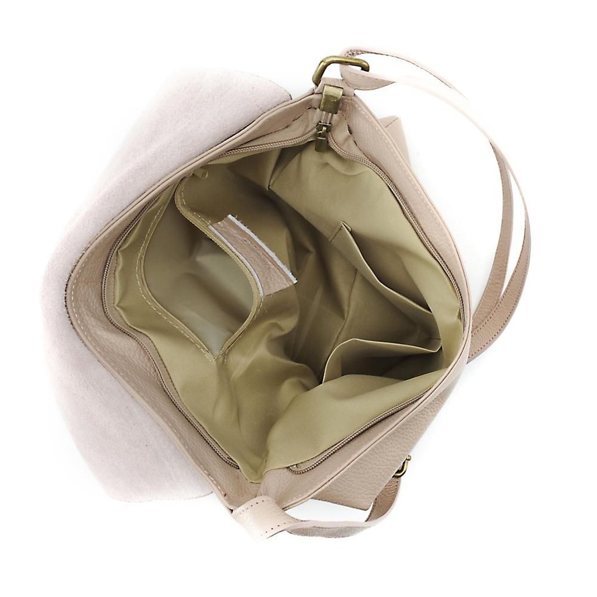 Sac bandoulière besace en cuir grainé COQUETTE rose pâle, OH MY BAG