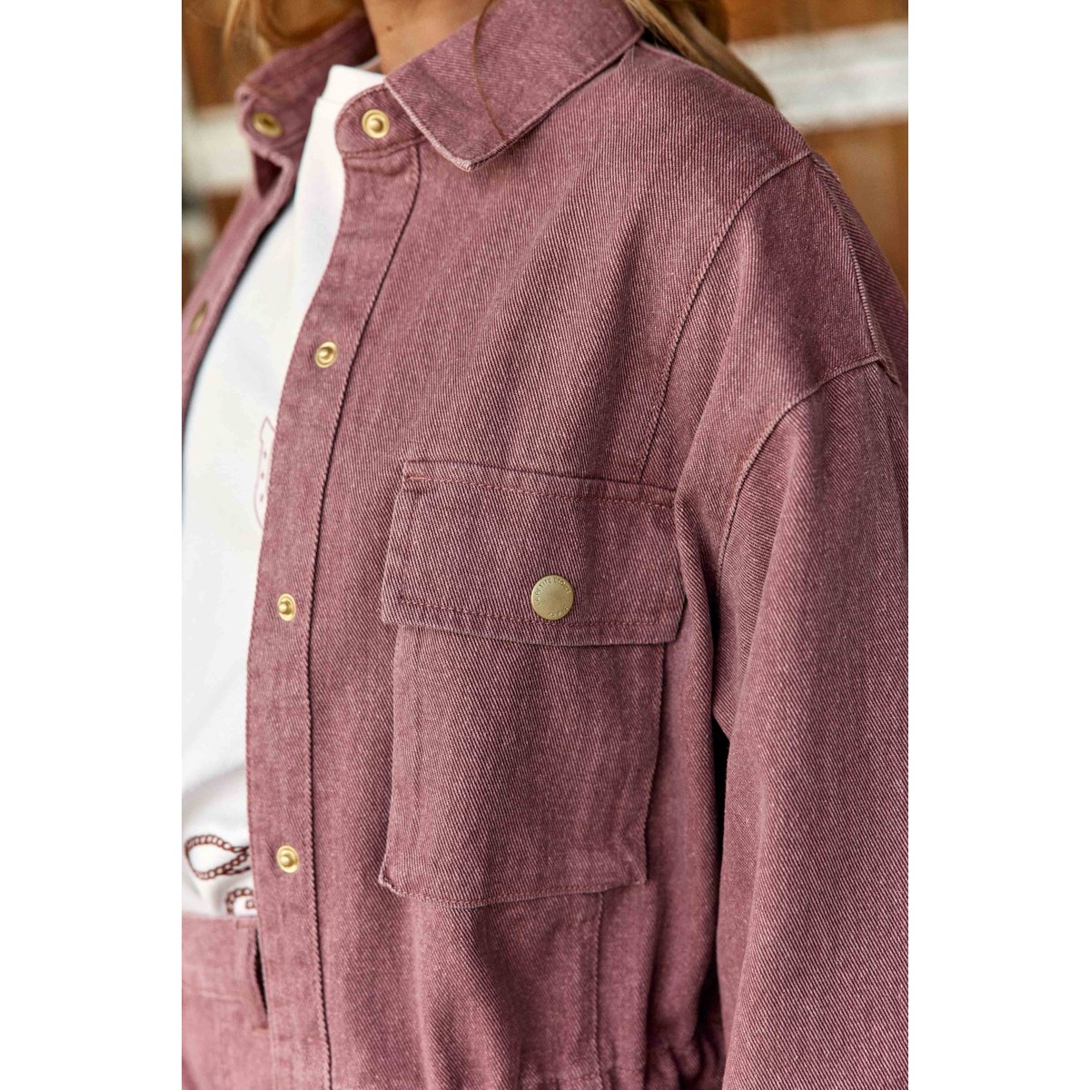 Veste col chemise uni VITA 42-vieux rose, LA PETITE ETOILE