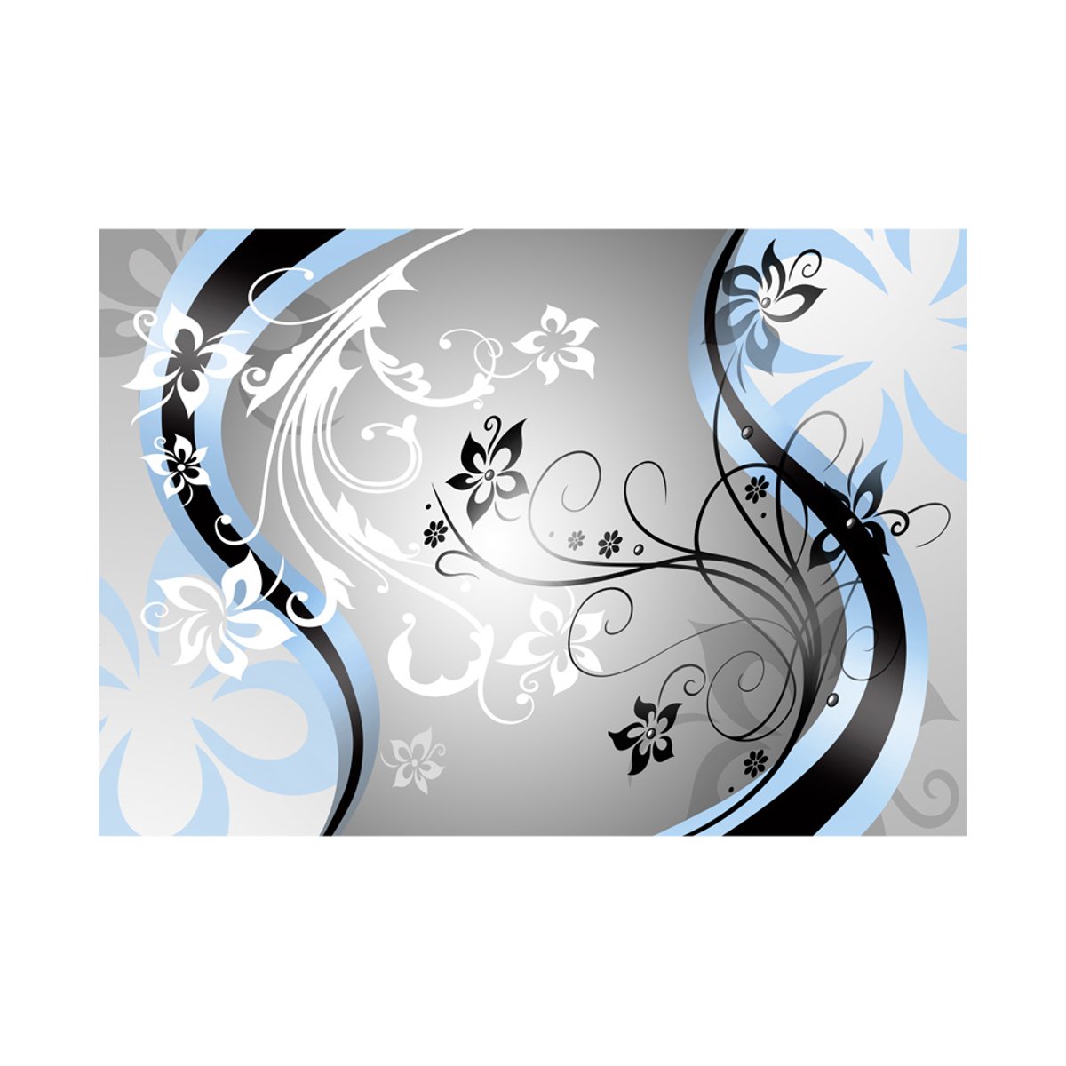 Papier peint intissé panoramique Art-flowers (blue) blanc, EDEN