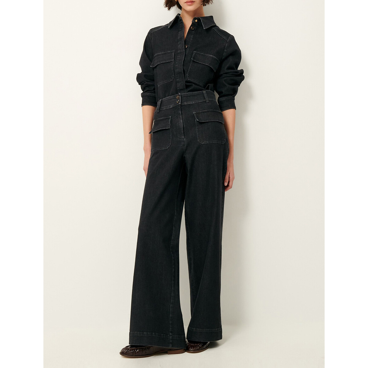 Pantalon large poches plaquées Manhattan gris, SESSUN