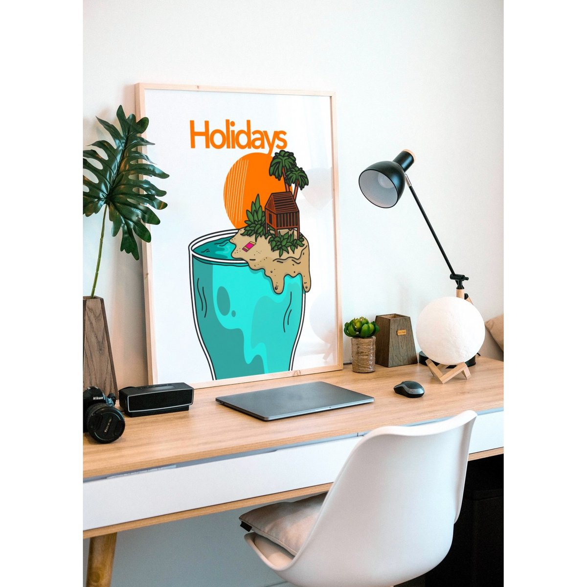 Affiche Holidays blanc, L'AFFICHERIE