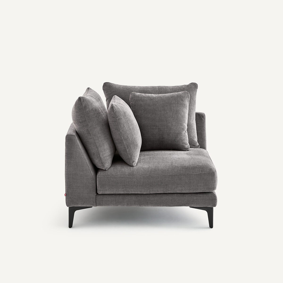 Canapé d'angle en polyester coton, MODERNISTE gris stone, EMMANUEL GALLINA X AM.PM