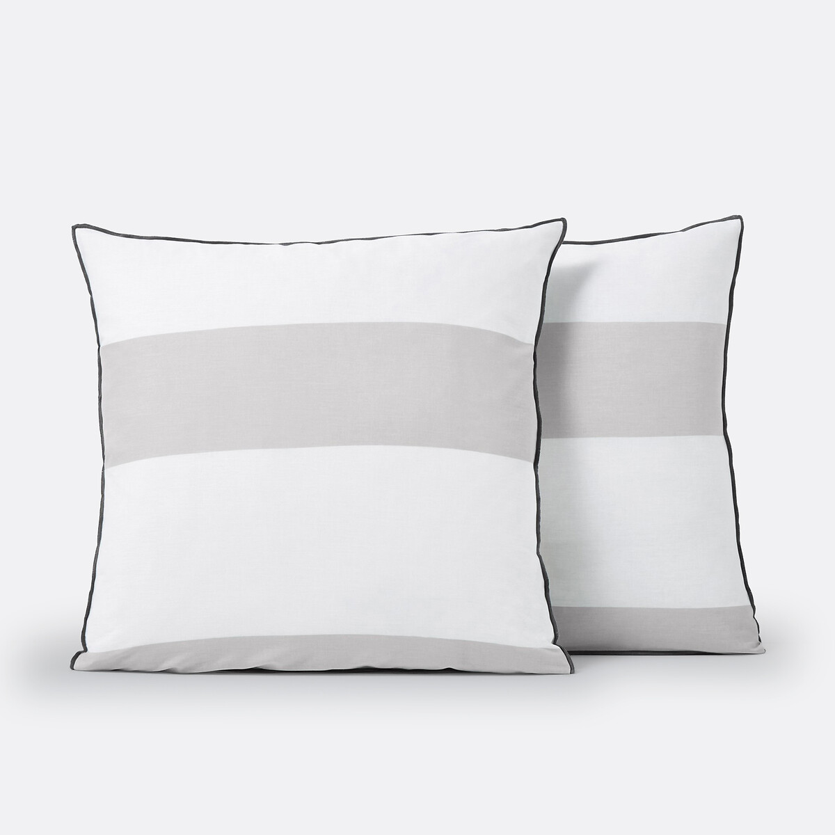 Taie d’oreiller coton, Yacht gris/blanc, LA REDOUTE INTERIEURS