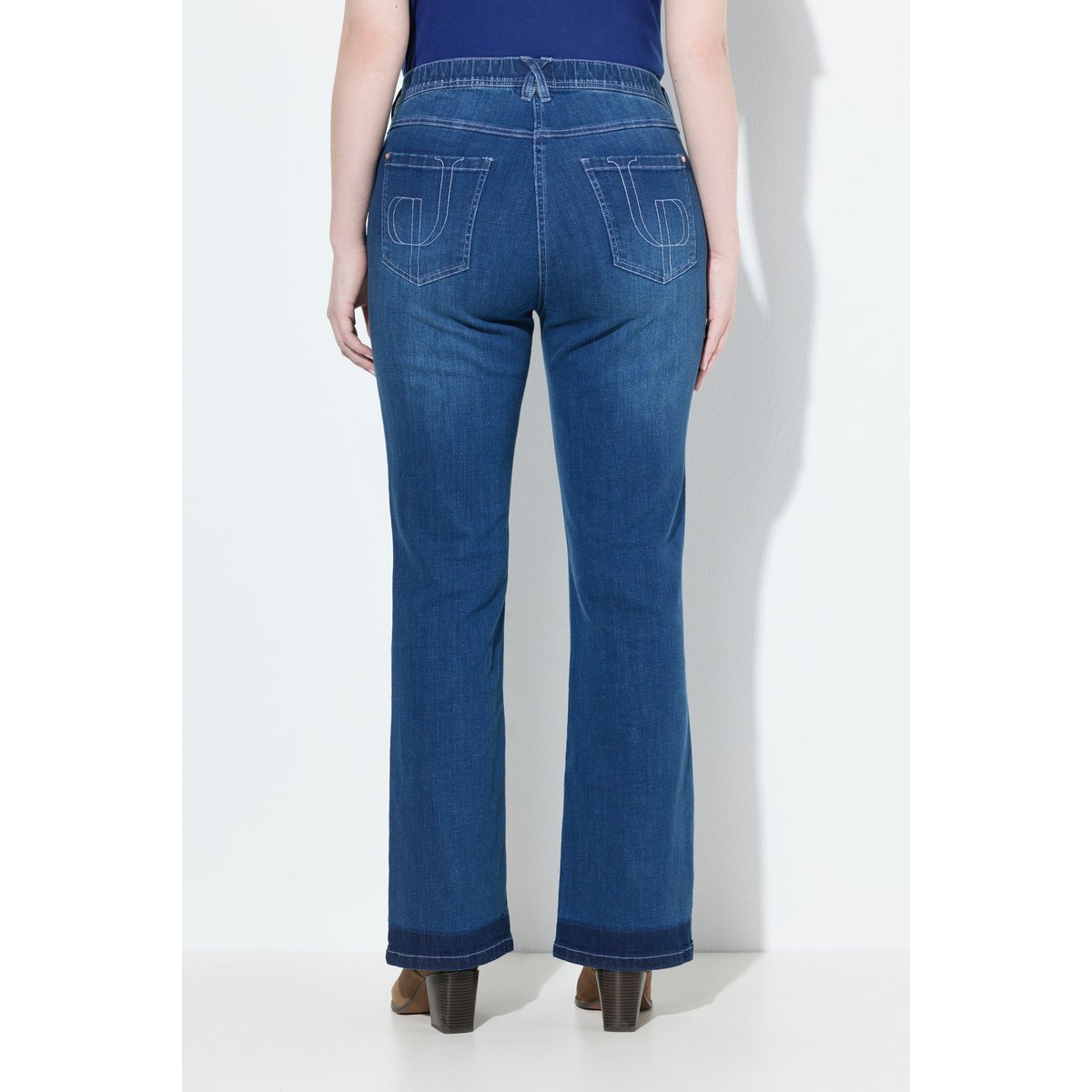 Jean Bootcut Sarah, en denim stretch bleu jean, ULLA POPKEN