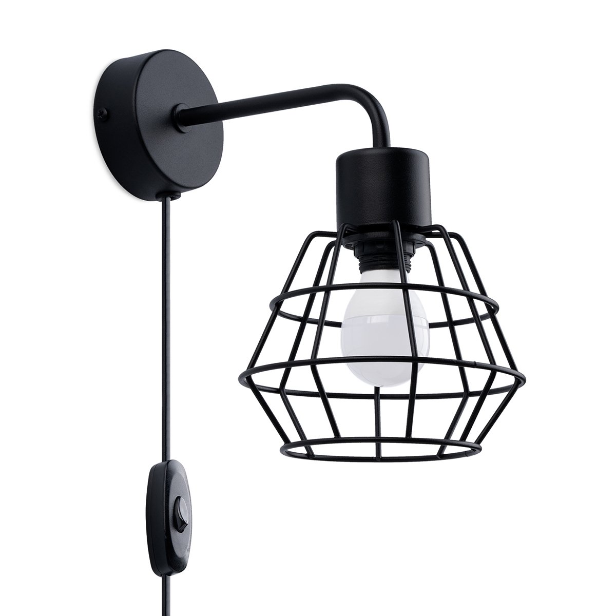 Applique Acier Noir E14 1 Suba noir, EDEN