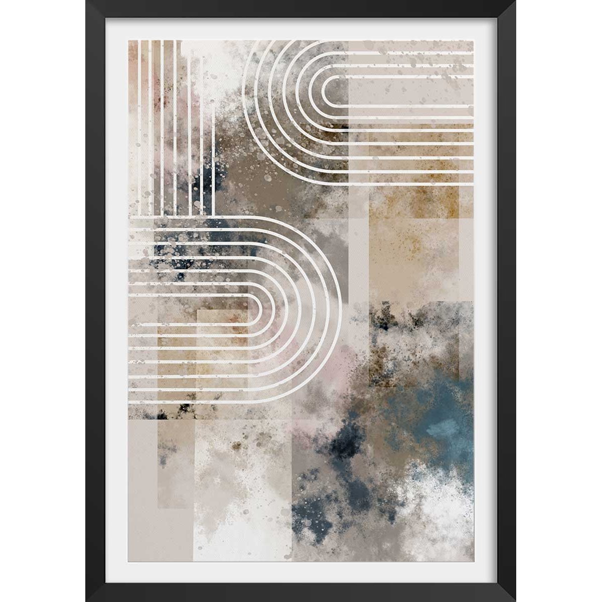 Affiche Arc Alto affiche + cadre en bois - noir, HEXOA