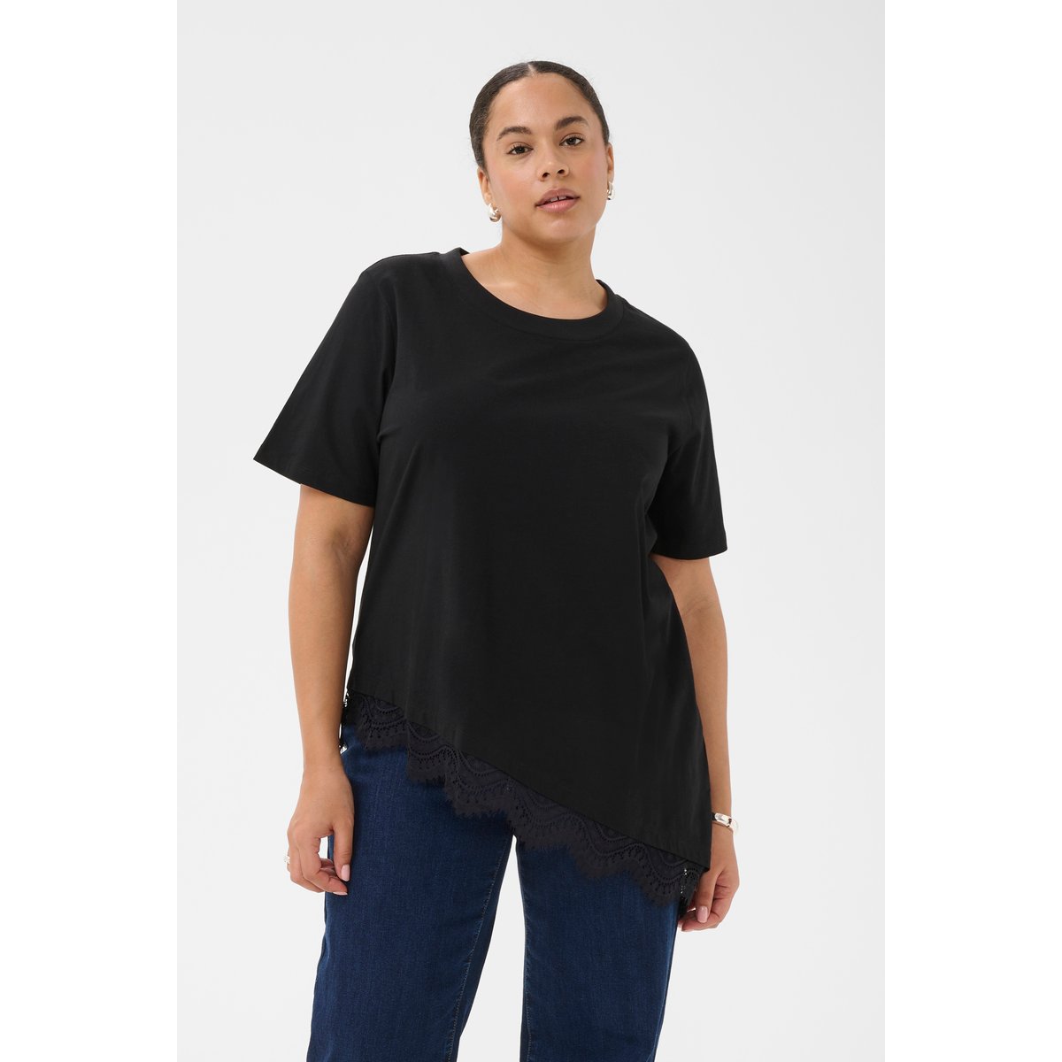 T-shirt à manches courtes noir black deep, KAFFE CURVE