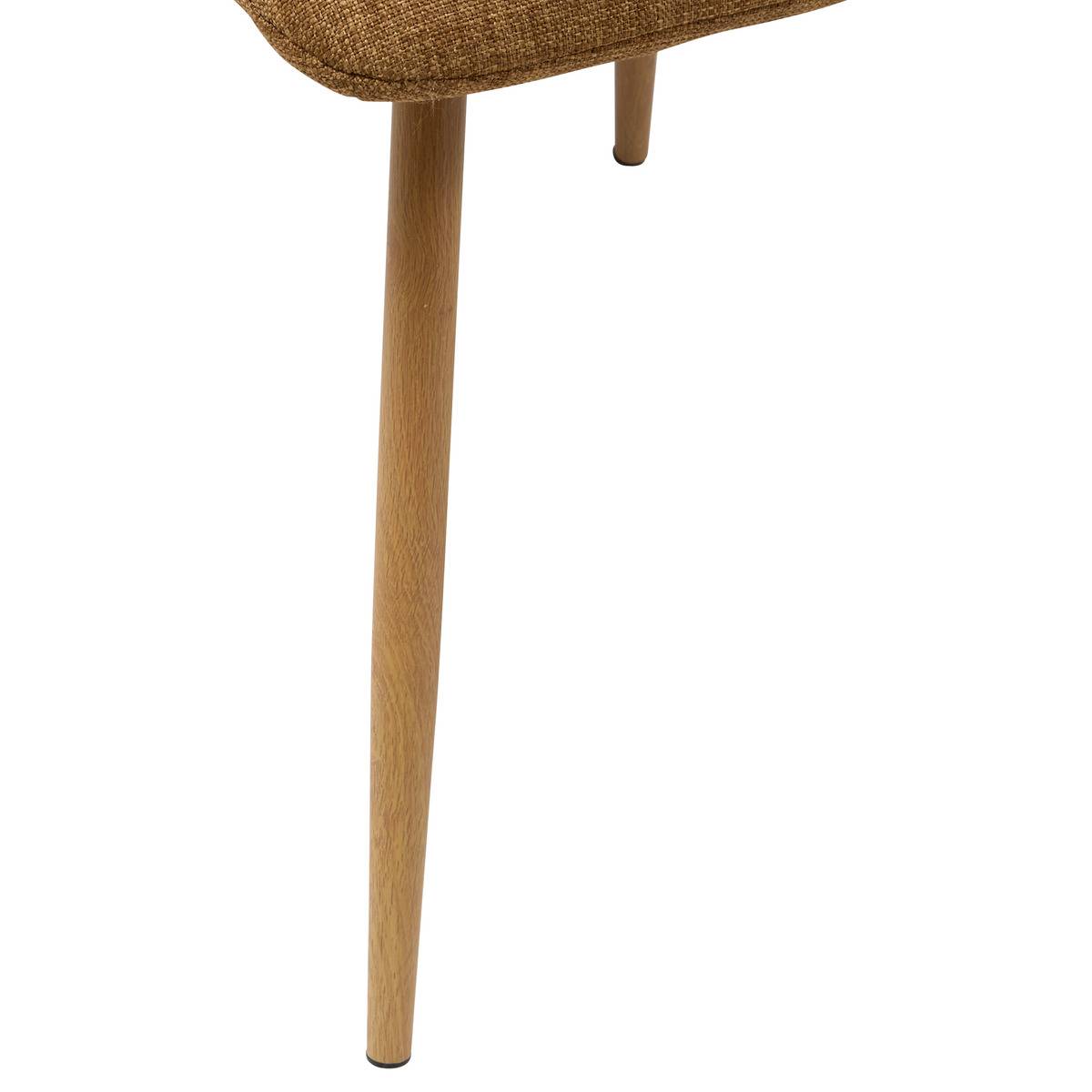Chaise en tissu capitonné SIRAC cannelle, ATMOSPHERA