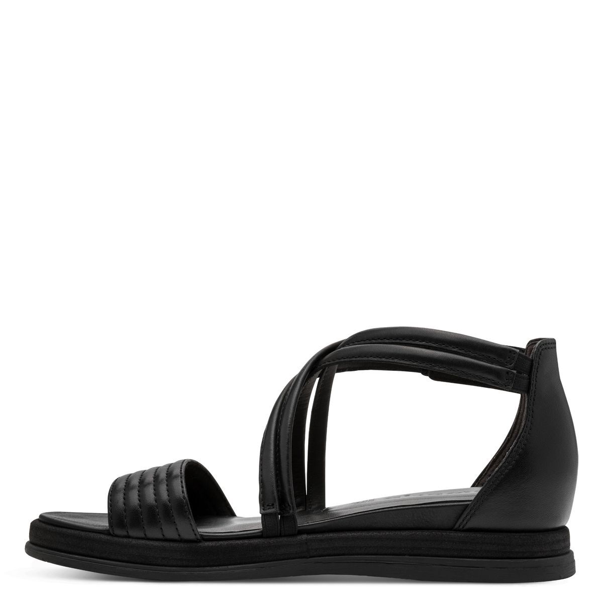 Sandale à talon en cuir noir cuir, TAMARIS