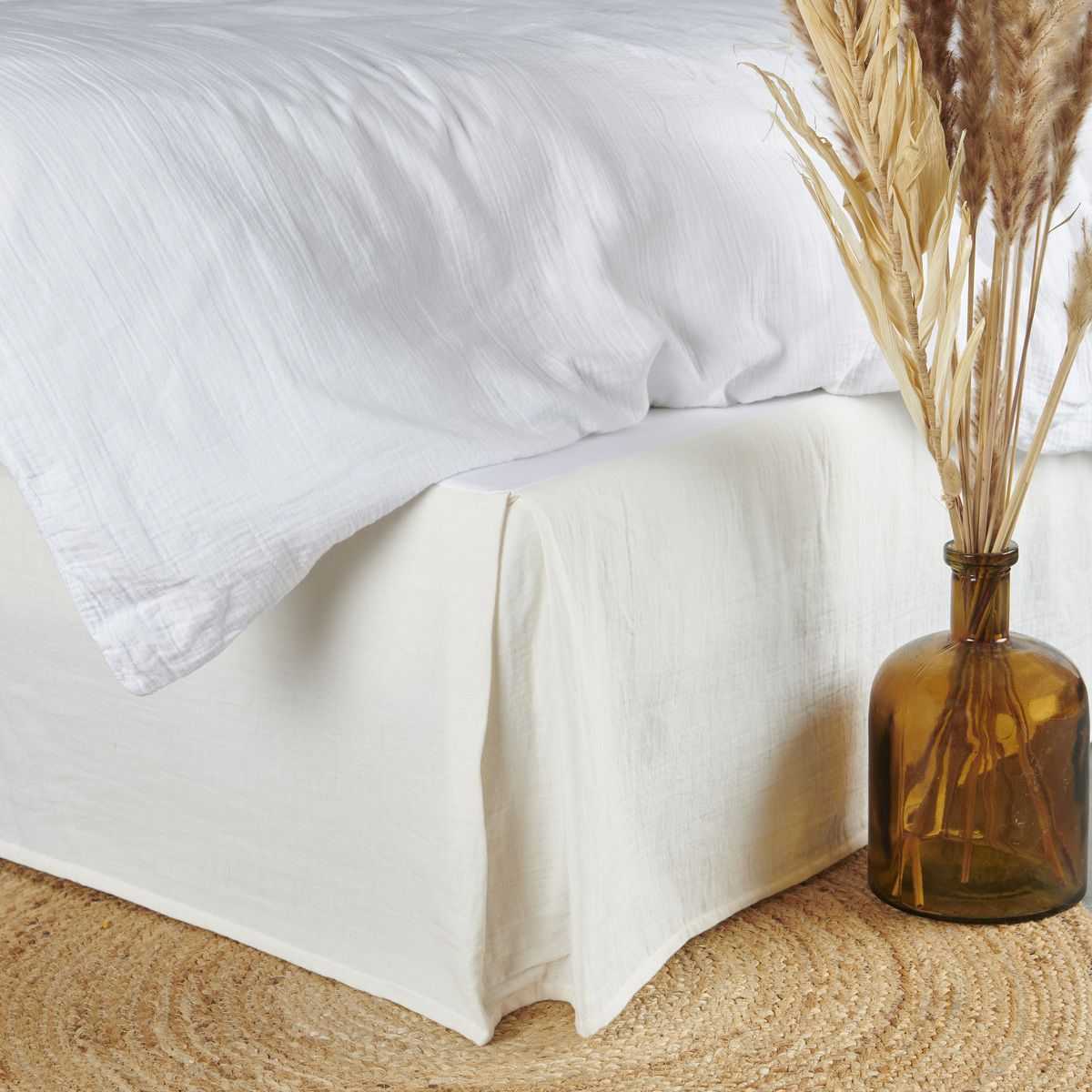 Cache-sommier - GAZE DE COTON ivoire, TRADITION DES VOSGES