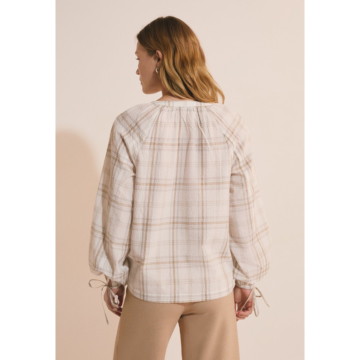 Chemise à motifs en coton CORALIE CRX sable, ETAM