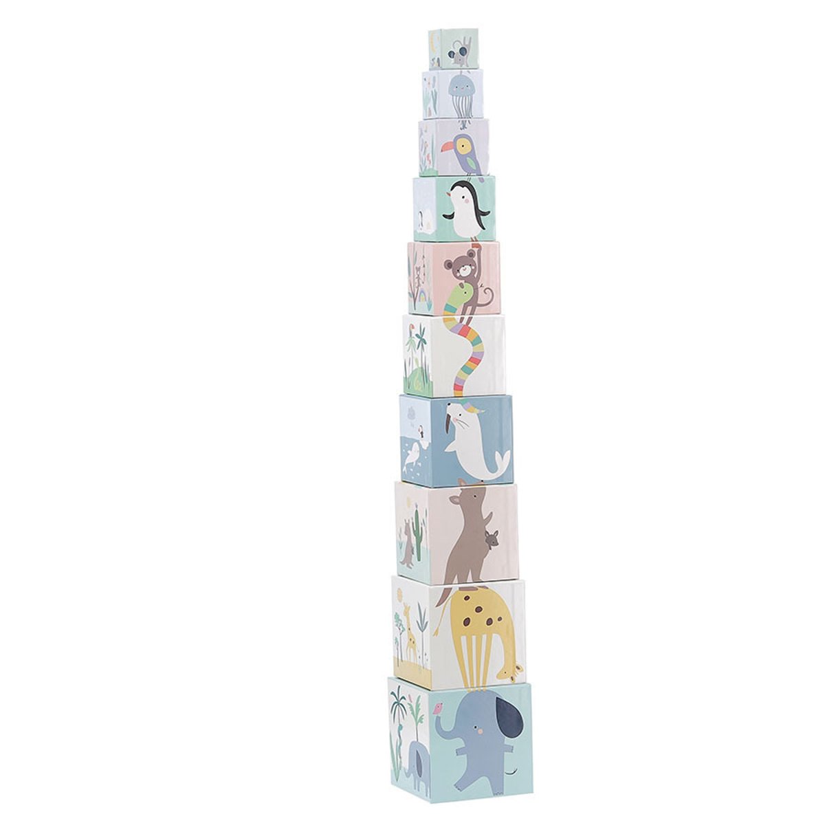 Cubes gigognes Animaux du monde beige, VILAC