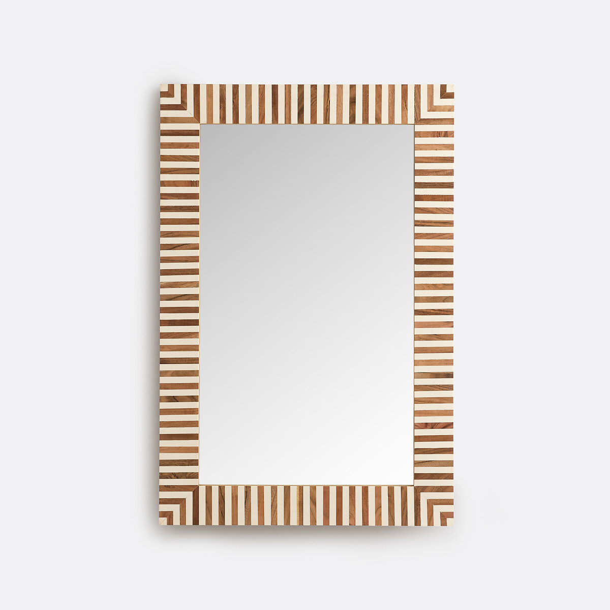 Miroir rectangulaire rayé, 60 x 90 cm, ARES naturel/blanc, LA REDOUTE INTERIEURS