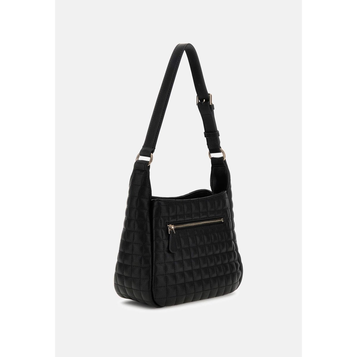 Sac Hobo Nadira Surpiqué noir, GUESS