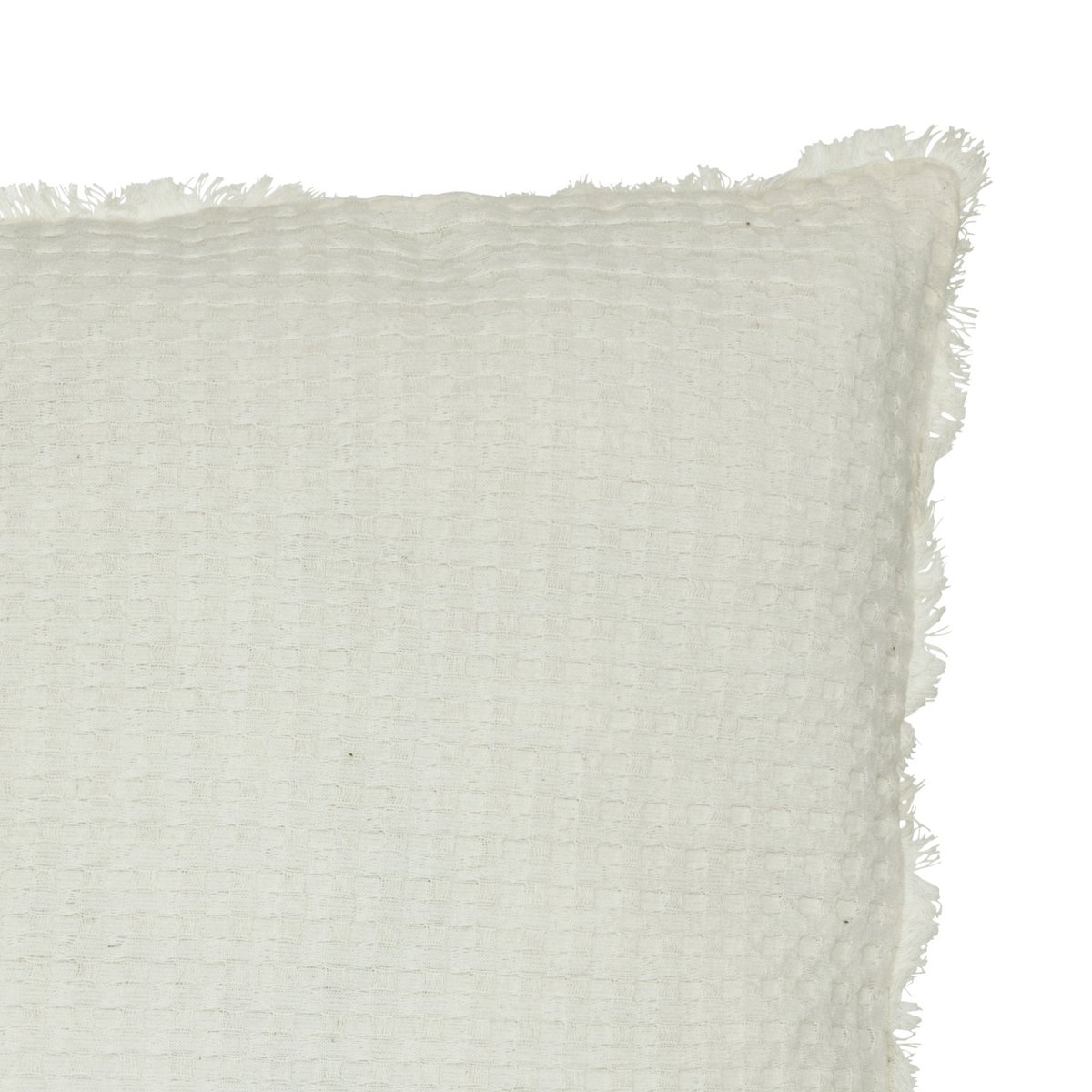 Coussin déhoussable à franges WIDDY ivoire, ATMOSPHERA