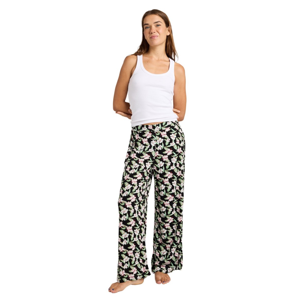 Pantalon de longueur régulière MIDNIGHT AVENUE CREPE. noir anthracite spring charming sma, ROXY