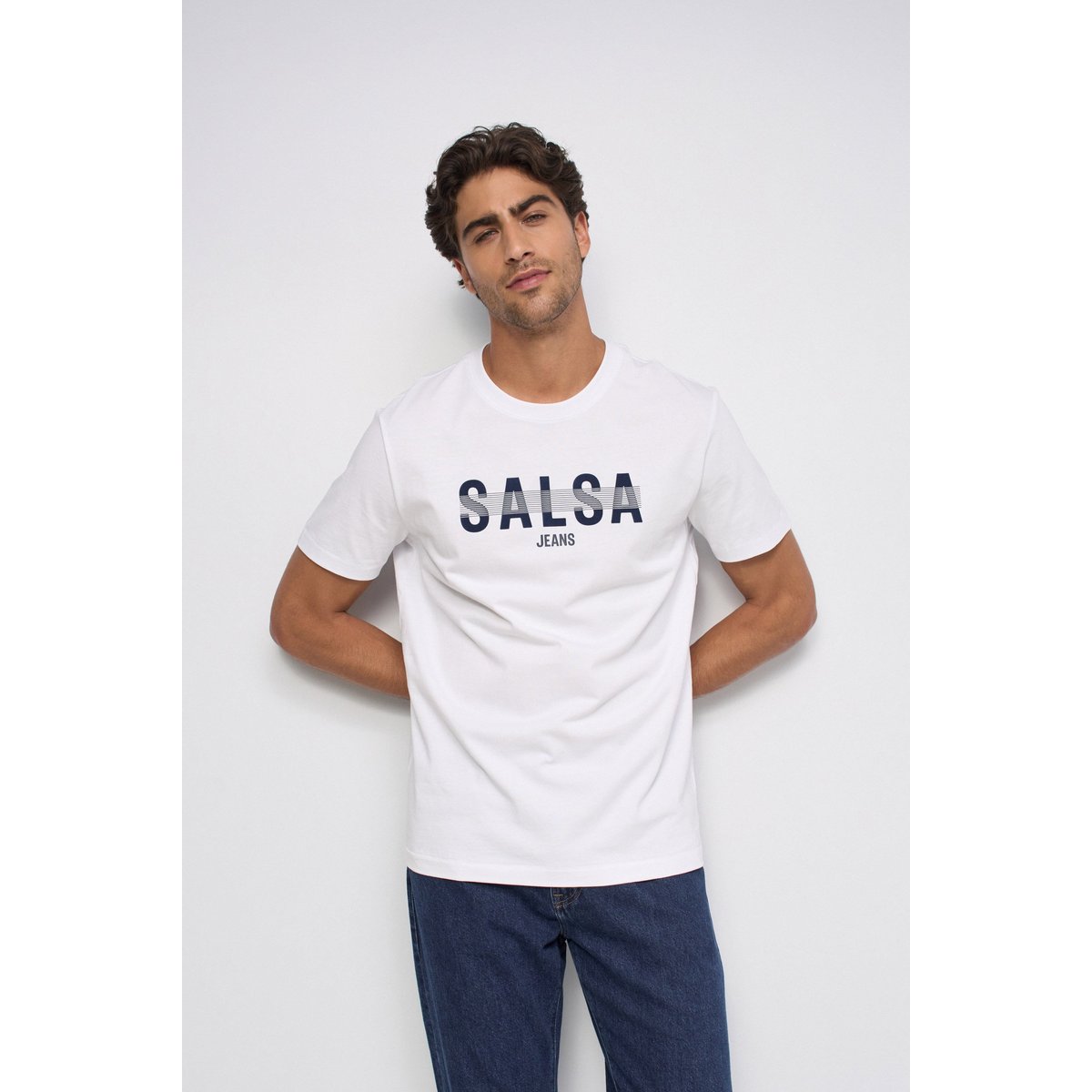 T-SHIRT AVEC BRANDING blanc, SALSA JEANS