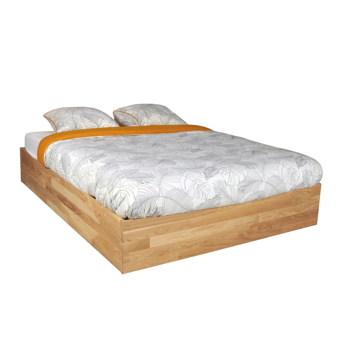 Lit coffre bois massif naturel naturel, TERRE DE NUIT