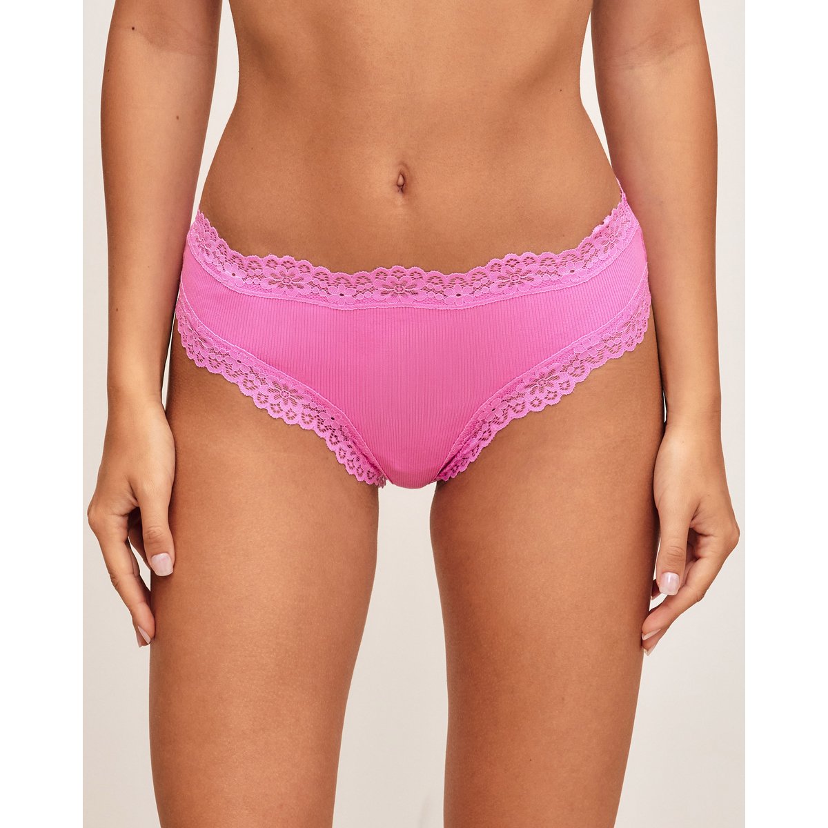 Culotte cheeky en coton avec dentelle STELLARIZ rose, UNDIZ