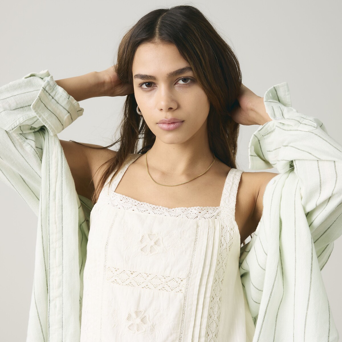 Robe courte à dentelle, bretelles blanc, LEVI'S