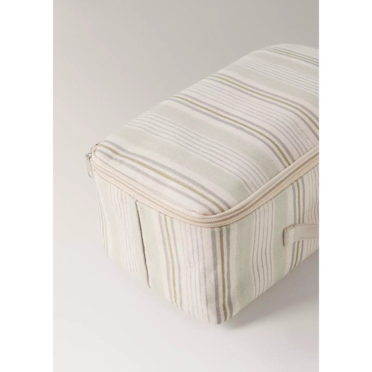 Panier 100 % coton à rayures multiples rouge-orangé, MANGO HOME
