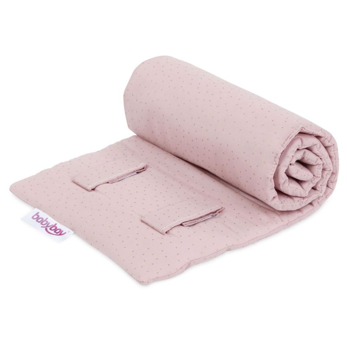 Tour de lit coton organique Royal pour barrière Cododo Rose/Doré couleur unique, BABYBAY