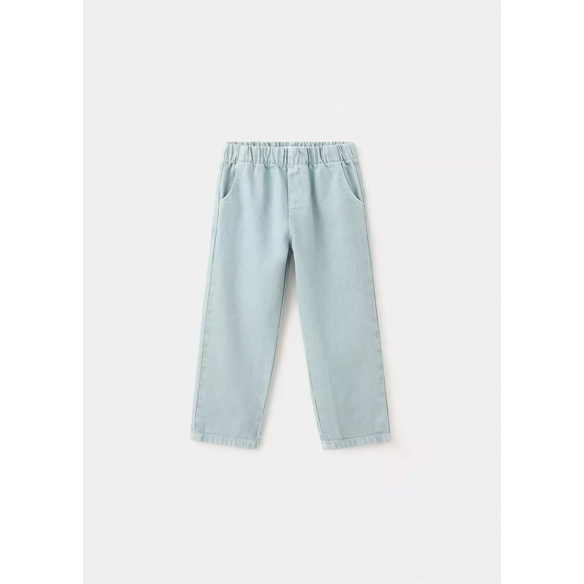 Pantalon droit taille élastique bleu, MANGO BABY