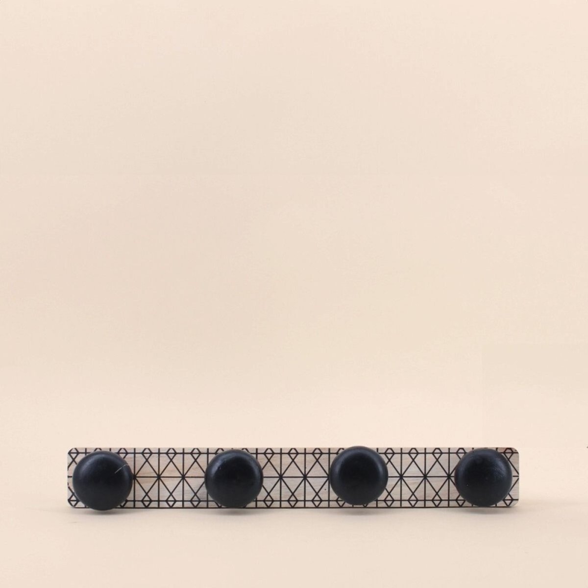 Porte manteau en bois 45cm noir, ORNAMI