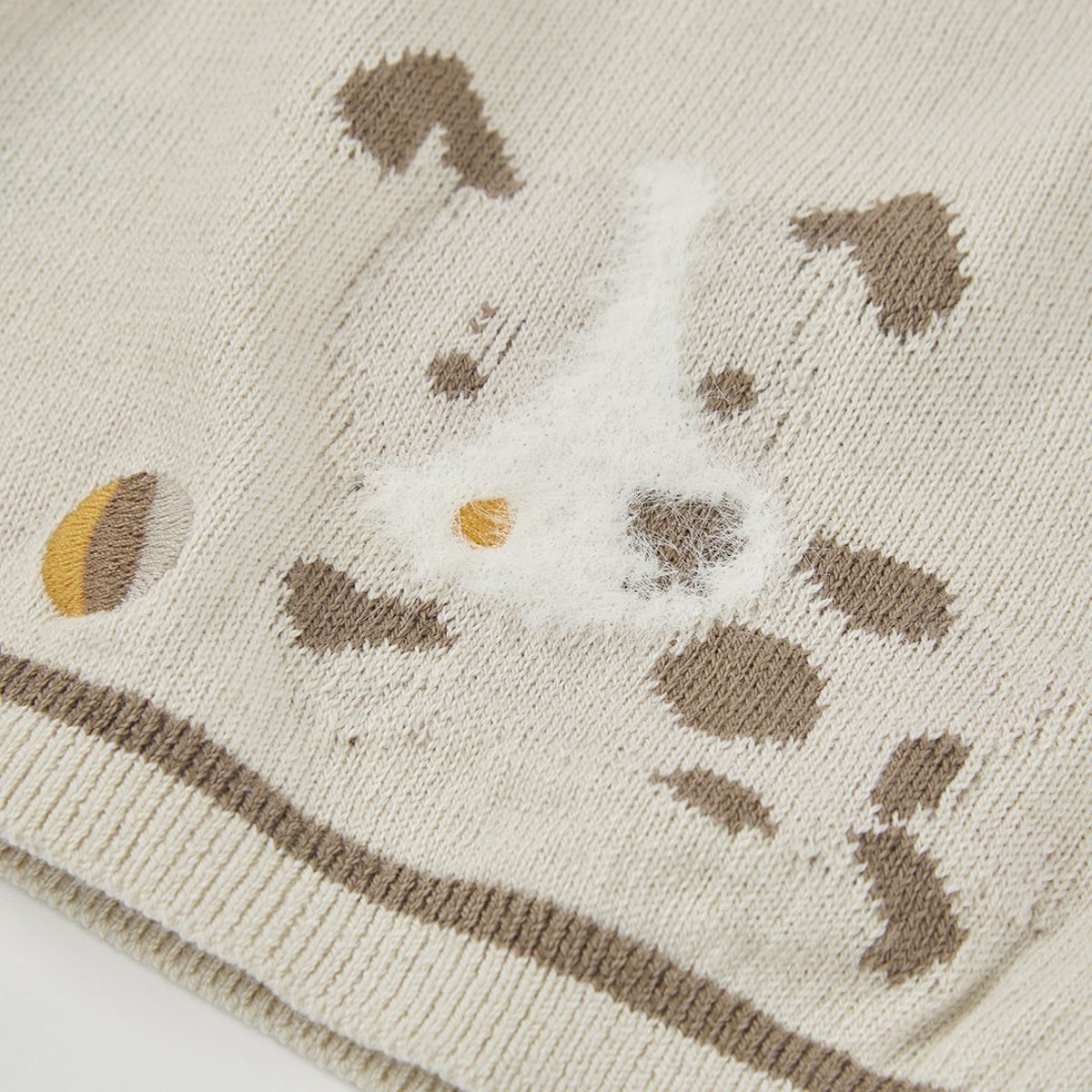Pull bébé garçon avec imprimé chien beige, BOBOLI