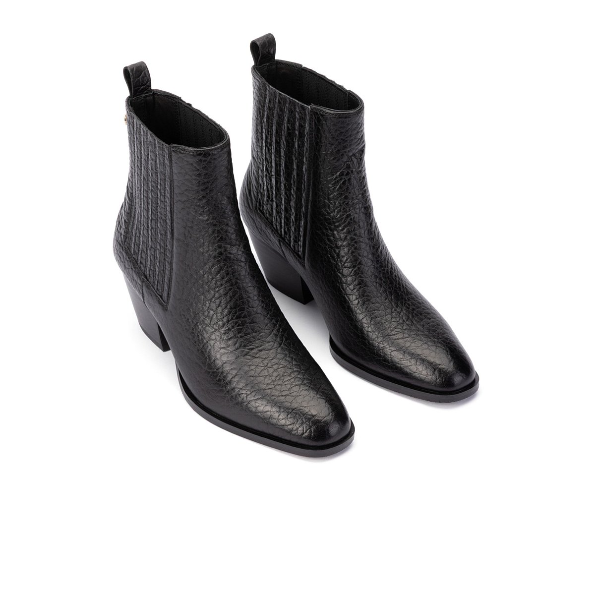 Bottines à talon cuir Jeanne black, MARTINELLI