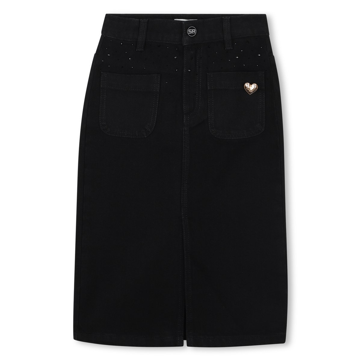 Jupe midi en denim black, SONIA RYKIEL ENFANT