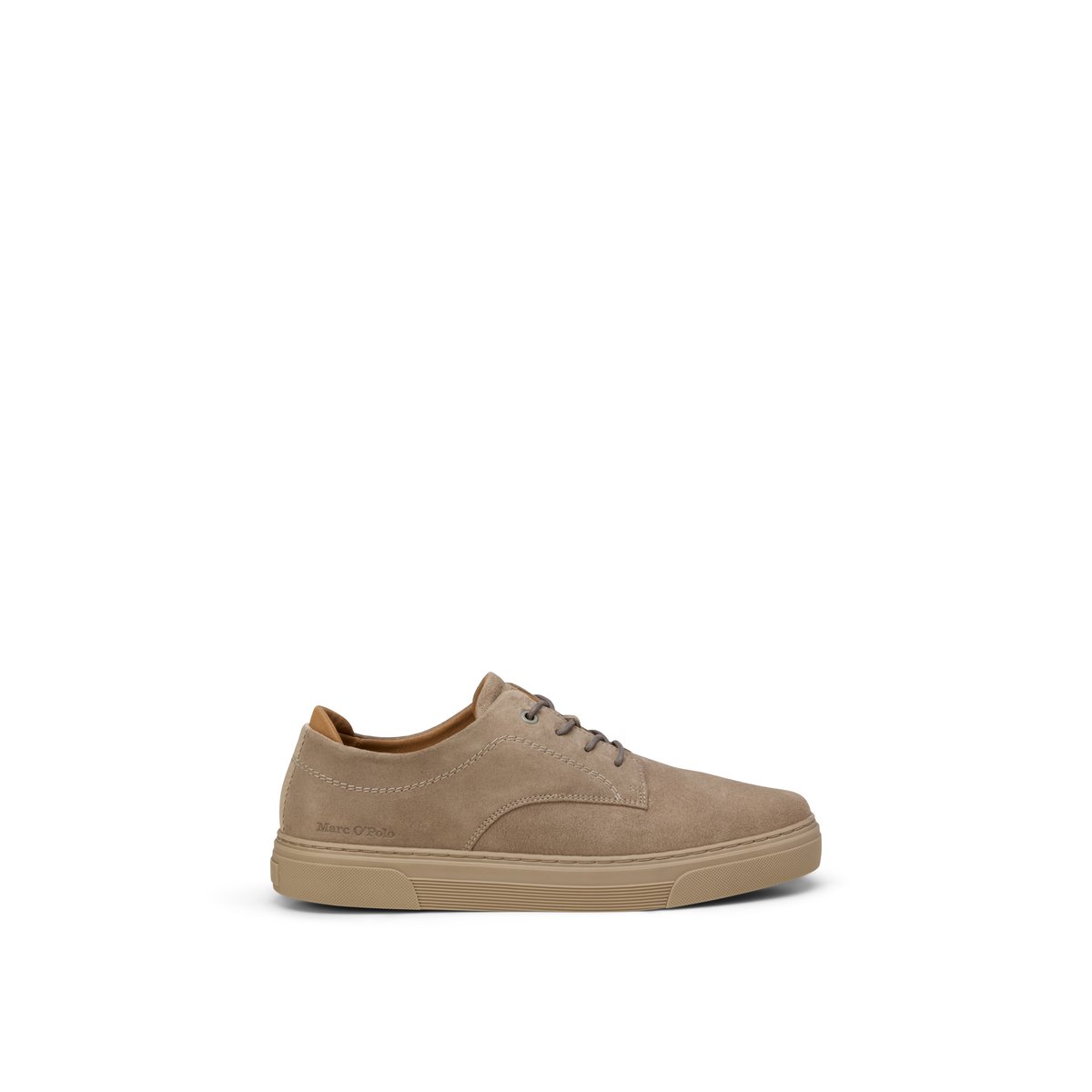 Lacets modèle Malte en cuir de vachette velours doux beige, MARC O'POLO