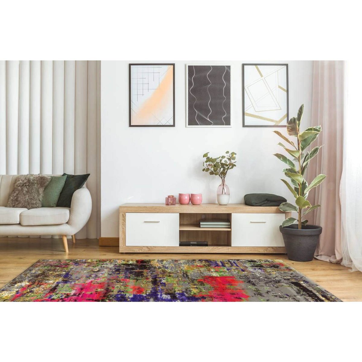 Tapis vintage rectangulaire tissé multicolore, ARTE ESPINA