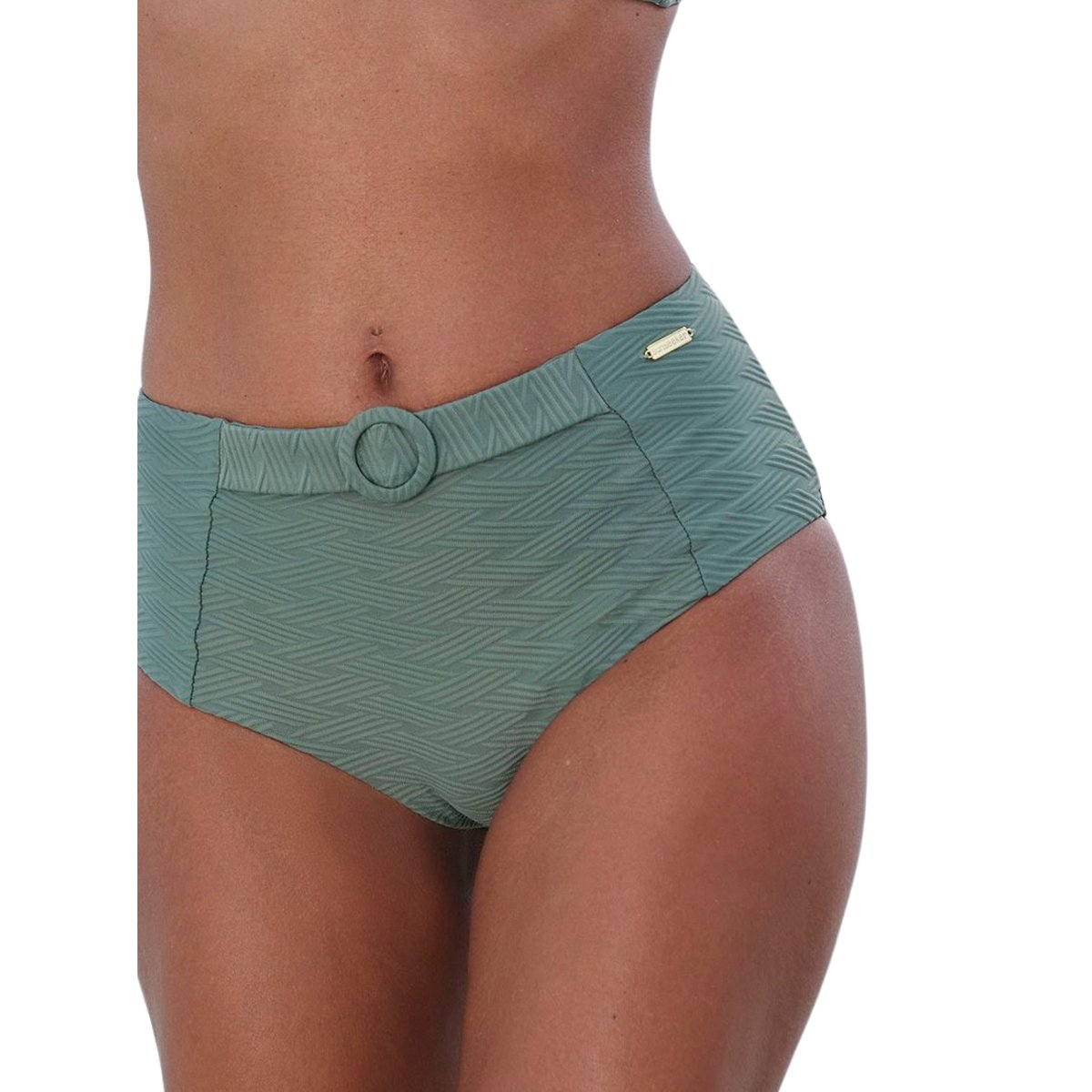Bas maillot slip de bain taille haute Loretta kaki, LASCANA